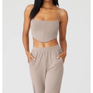 Alo Yoga soft sculpt bra tank (taupe)